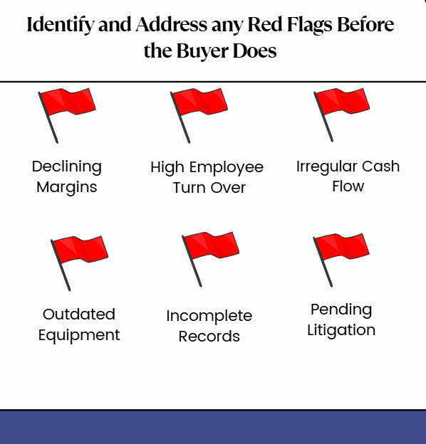 Red Flags of warning Image re business purchase